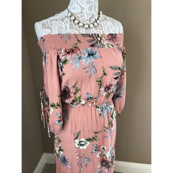 Off the shoulder floral long maxi dress - Picture 5 of 7